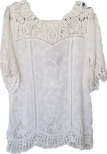 Load image into Gallery viewer, Cotton Top With Lace Yoke Detail Isabella The Label 