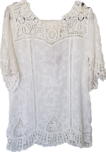 Cotton Top With Lace Yoke Detail Isabella The Label 