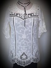 Load image into Gallery viewer, Cotton Top With Lace Yoke Detail Isabella The Label 