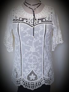 Cotton Top With Lace Yoke Detail Isabella The Label 