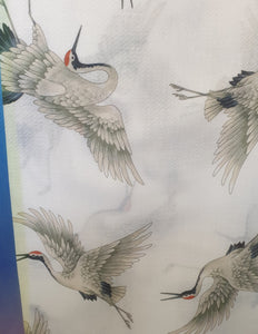 Crane Print Scarf Lemon Tree