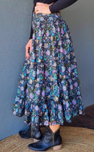 Load image into Gallery viewer, Boho Tiered Skirt Black Ombak Designs 