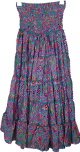 Load image into Gallery viewer, Boho Tiered Skirt Teal Ombak Designs 