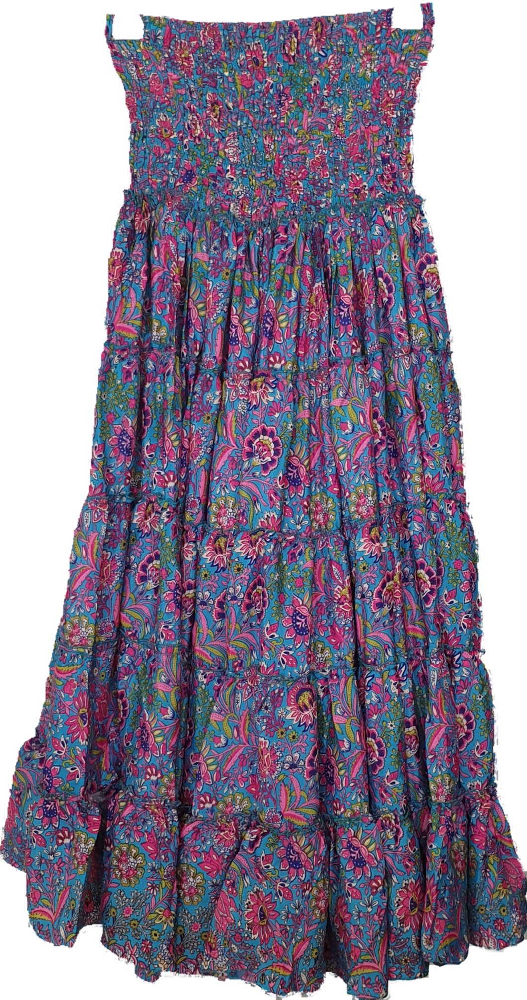 Boho Tiered Skirt Teal Ombak Designs 