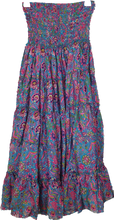 Load image into Gallery viewer, Boho Tiered Skirt Teal Ombak Designs 