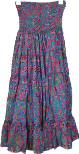 Boho Tiered Skirt Teal Ombak Designs 