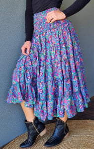 Boho Tiered Skirt Teal Ombak Designs 