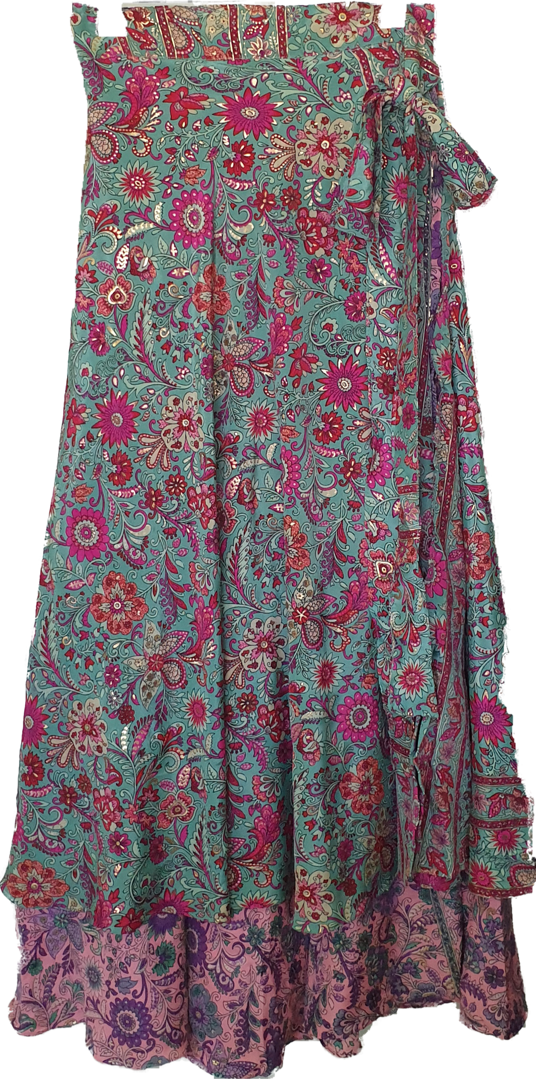Teal Pink Wrap Skirt Ombak Designs 