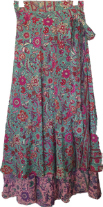 Teal Pink Wrap Skirt Ombak Designs 