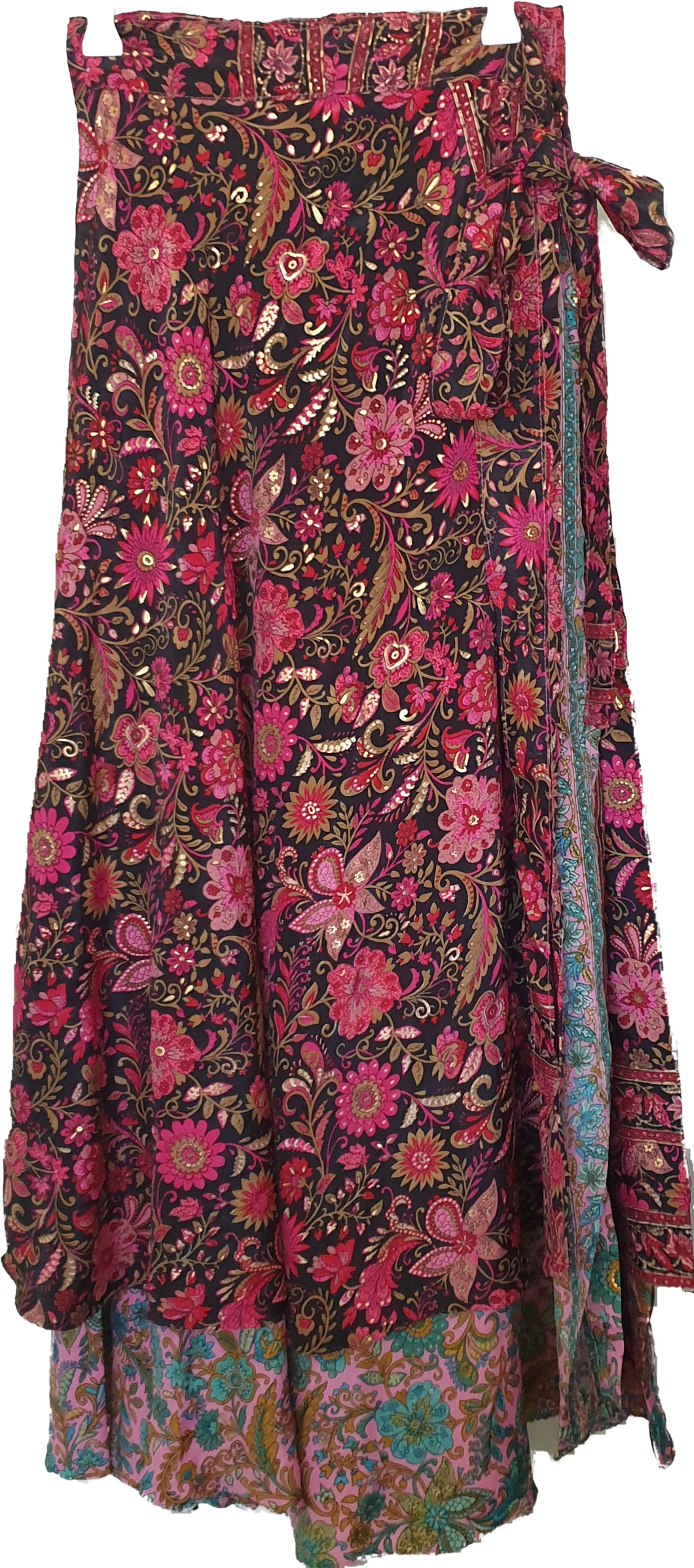 Black Pink Wrap Skirt Ombak Designs