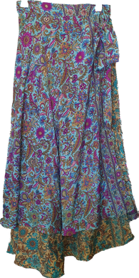 Aqua Purple Wrap Skirt Ombak Designs