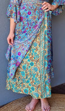 Load image into Gallery viewer, Aqua Purple Wrap Skirt Ombak Designs 