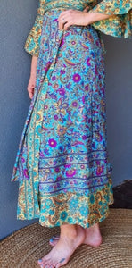 Aqua Purple Wrap Skirt Ombak Designs 