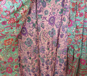 Teal Pink Wrap Skirt Ombak Designs 