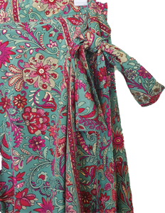 Teal Pink Wrap Skirt Ombak Designs 
