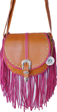 Esmeralda Crossbody Bag Tan Fuchsia Celestial Gypsy The Label 