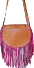 Load image into Gallery viewer, Esmeralda Crossbody Bag Tan Fuchsia Celestial Gypsy The Label 