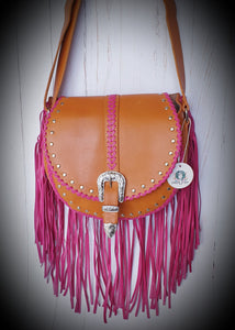 Esmeralda Crossbody Bag Tan Fuchsia Celestial Gypsy The Label 