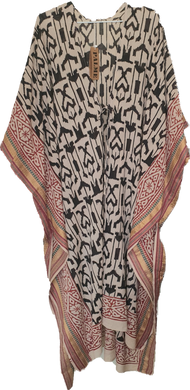 Palme Block Print Noir Kimono Cinnamon Creations 