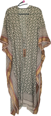 Palme Block Print Vert Kimono Cinnamon Creations 