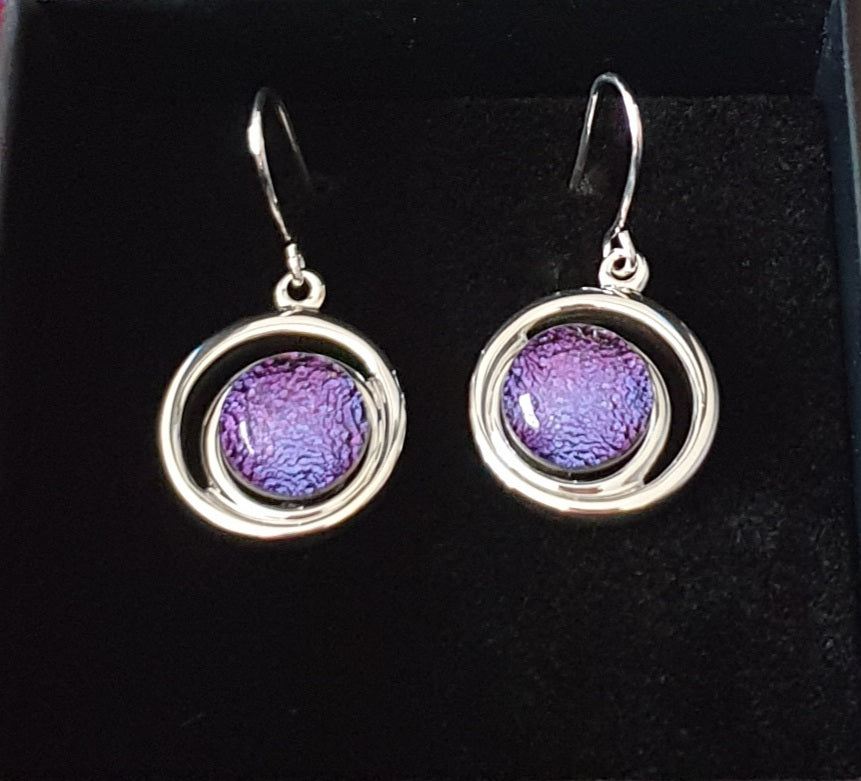 Treasure Earrings Dichroic Glass Liquid Crystal Australia 