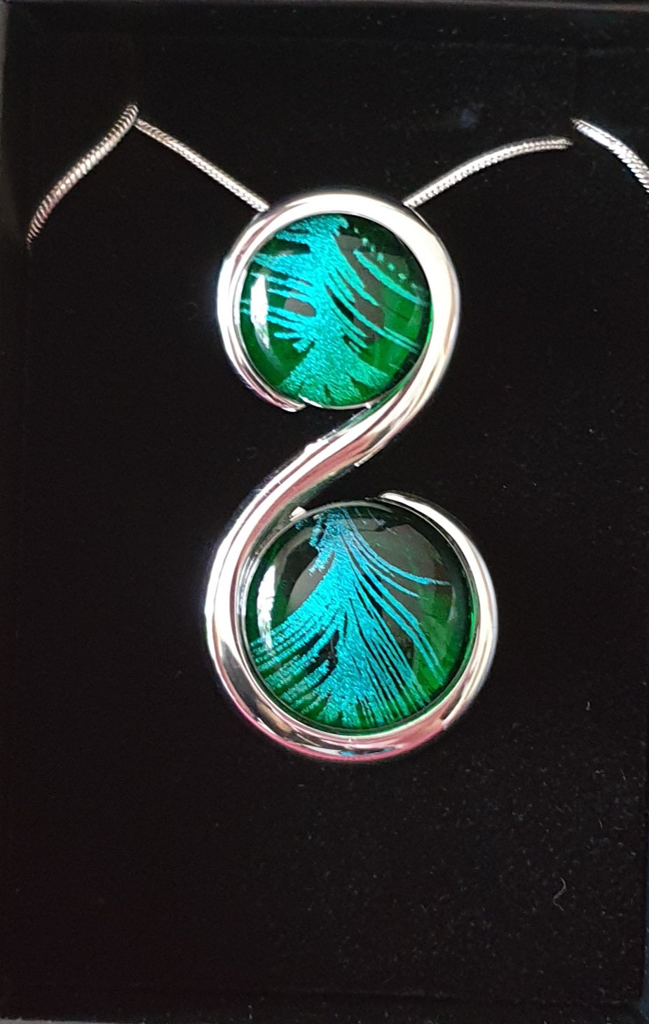 Majestic Feather Pendant Dichroic Glass Liquid Crystal Australia 