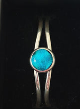 Load image into Gallery viewer, Cuff Bracelet With Round Cabochon Dichroic Glass Liquid Crystal Australia 
