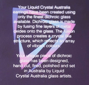 Lily Sand Art - Round Dichroic Glass Pendant - Liquid Crystal Australia