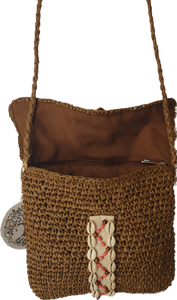 Boho Style Straw Bag With Shell Detail Isabella The Label 