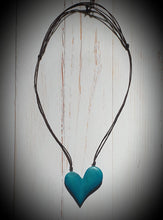 Load image into Gallery viewer, Wooden Abstract Heart Necklace Cinnamon Creations 