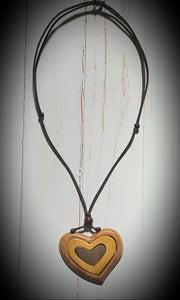 Wooden Hearts Necklace Cinnamon Creations 