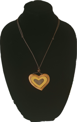Wooden Hearts Necklace Cinnamon Creations 