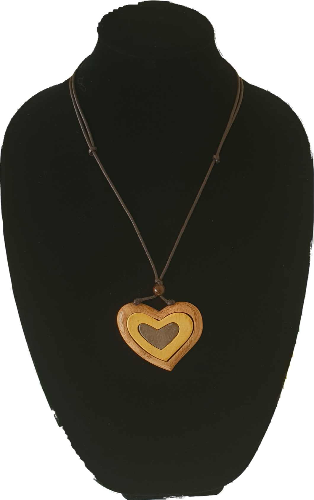 Wooden Hearts Necklace Cinnamon Creations 