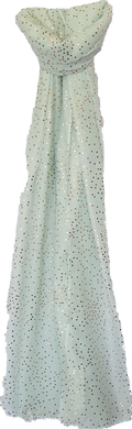 Mint Scarf With Metallic Rose Gold Dot Pattern IVYS