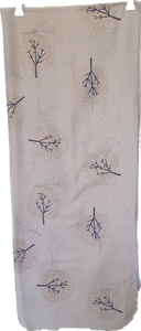 Grey Scarf With Rose Gold Metallic And Navy Tree Pattern IVYS 