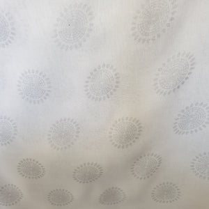 White Scarf With Round Silver Metallic Pattern IVYS 