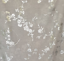 Load image into Gallery viewer, Smoke Grey Scarf With Silver Foil Flower Branch Pattern Deco 