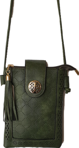 Green Crossbody Bag With Magnetic Stud Detail IVYS 