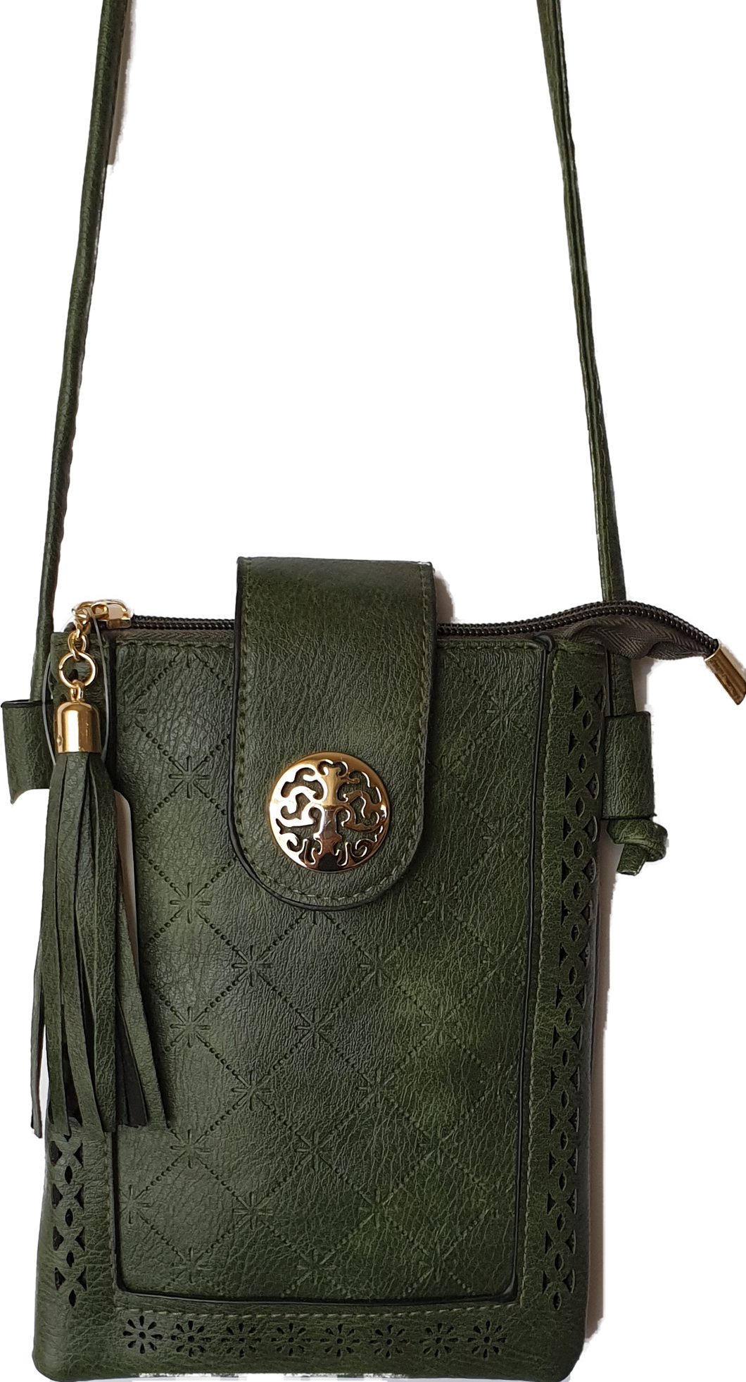 Green Crossbody Bag With Magnetic Stud Detail IVYS 