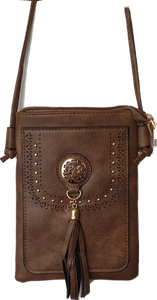 Brown Crossbody Bag With Front Tassel IVYS