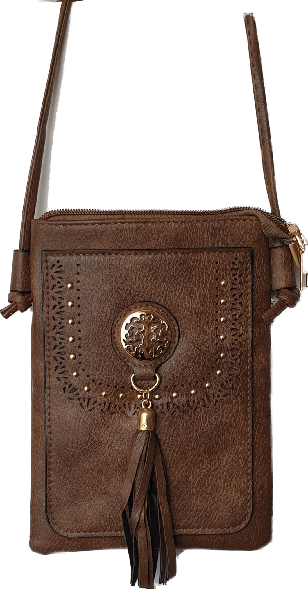 Brown Crossbody Bag With Front Tassel IVYS