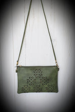 Load image into Gallery viewer, Green Crossbody Bag With Laser Cut Detailing IVYS 