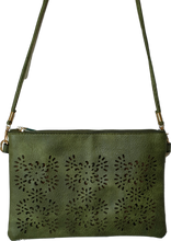 Load image into Gallery viewer, Crossbody Bag  With Laser Cut Detailing Green IVYS 