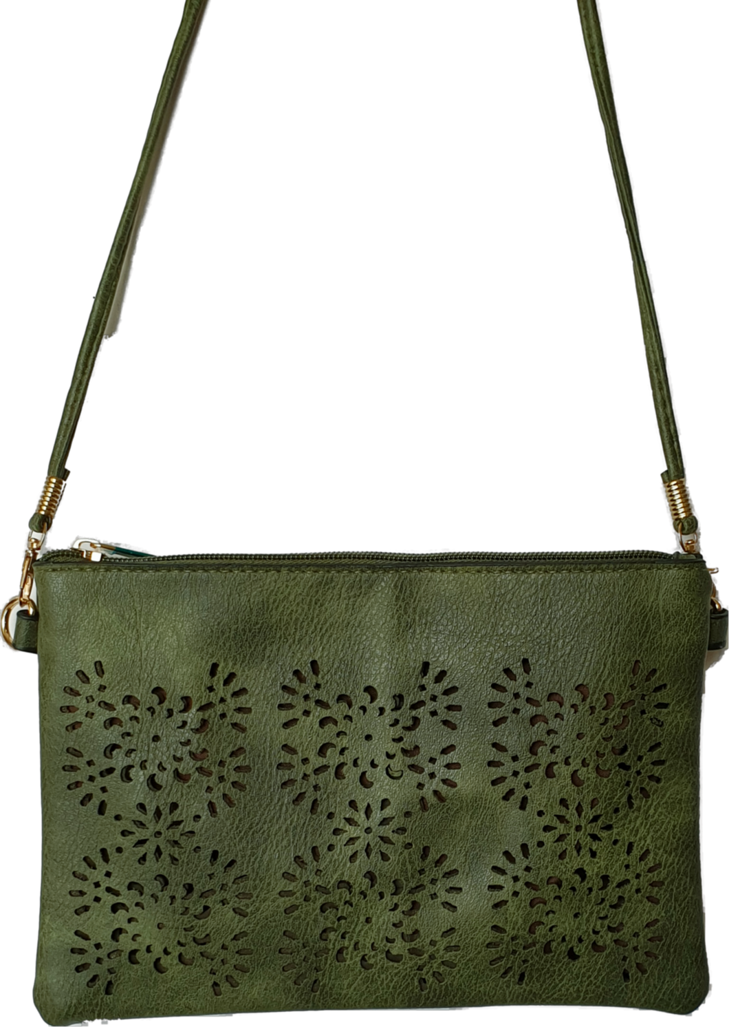 Crossbody Bag  With Laser Cut Detailing Green IVYS 