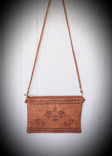 Load image into Gallery viewer, Caramel Crossbody Bag With Laser Cut Detail IVYS