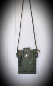 Green Crossbody Bag With Magnetic Stud Detail IVYS 