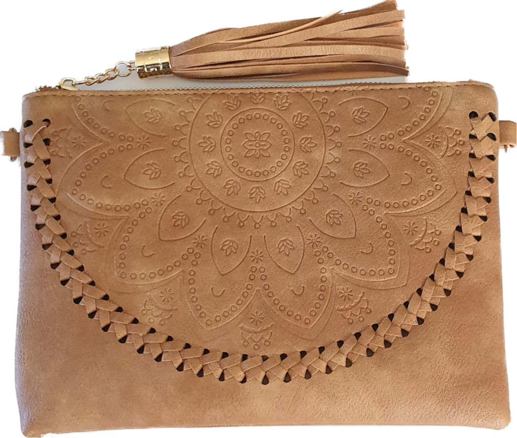 Boho Embossed Clutch Bag Free Spirit Australia 