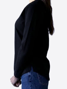 Long Sleeve Top With Side Split Detail AMYIC Fashion 
