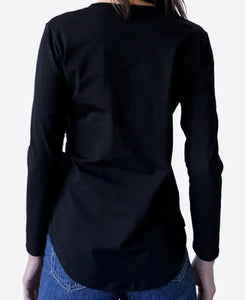 Long Sleeve Top With Side Split Detail AMYIC Fashion 