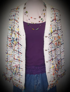 Coco Tweed Fringe Coatigan Miracle Fashion 